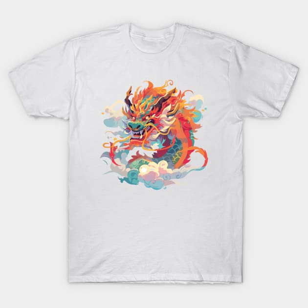 Colourful Chinese Dragon T-Shirt by FelippaFelder